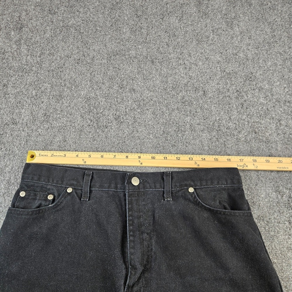 Faded Glory Mens Black Straight Leg Denim Jeans 100% Cotton Made in USA 16A - Picture 5 of 10
